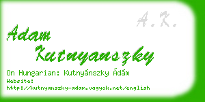 adam kutnyanszky business card