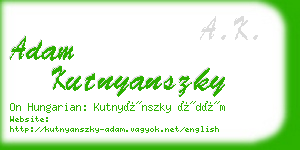 adam kutnyanszky business card